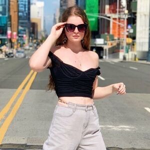 Tictoc Black Bustier Top